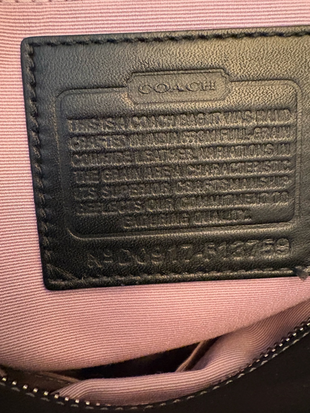 COACH F13759 Pleated Black Leather East West Gallery Handbag Tote Purse - Picture 9 of 13